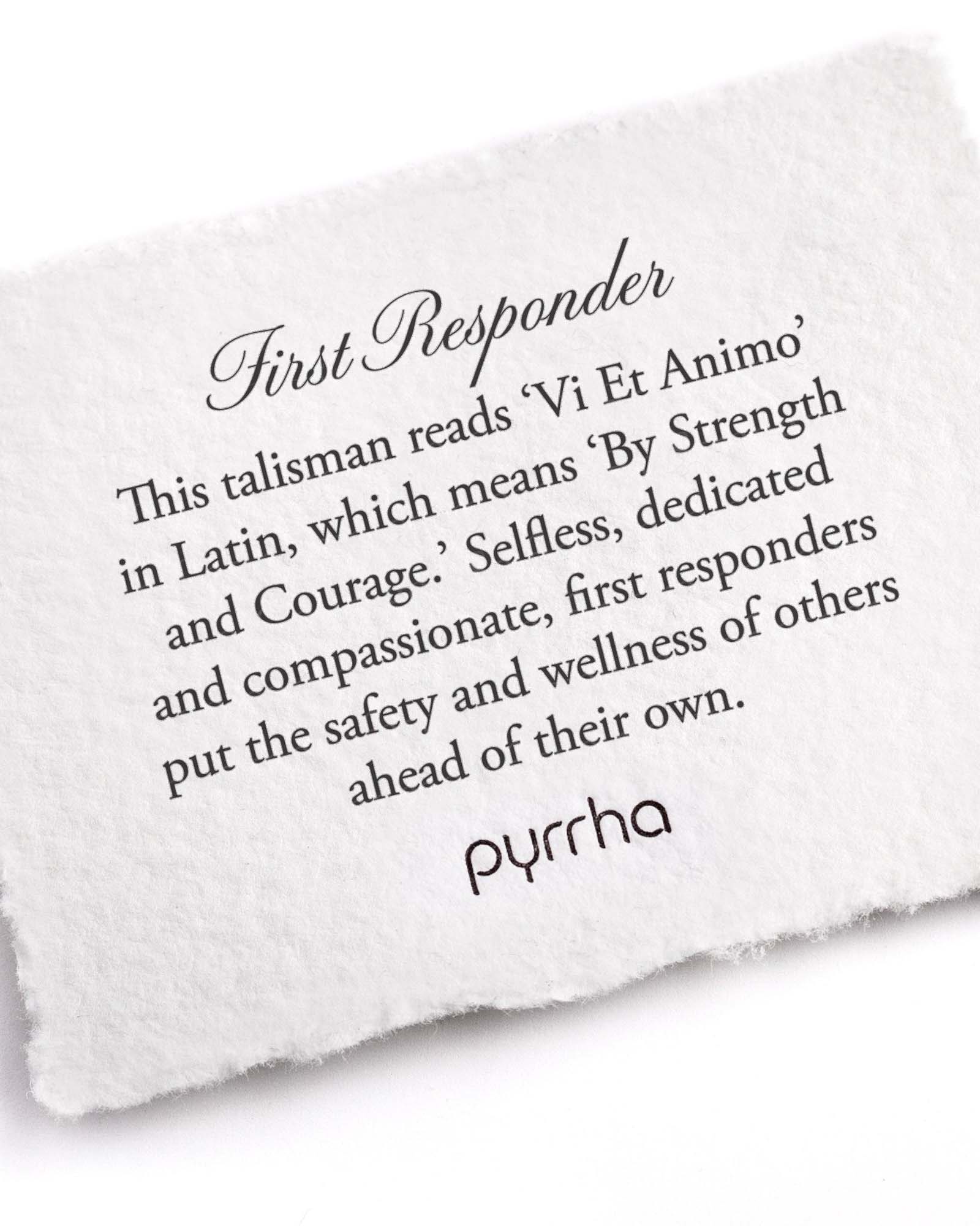 Pyrrha-First Responder 14k Gold Talisman-Necklaces-14k Yellow Gold-Blue Ruby Jewellery-Vancouver Canada