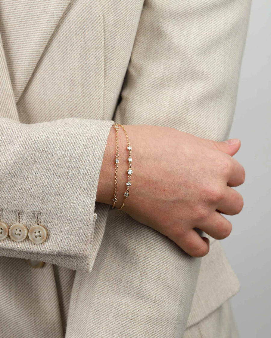 1948-Five Graduated CZ Bracelet-Bracelets-14k Gold-fill, Cubic Zirconia-Blue Ruby Jewellery-Vancouver Canada