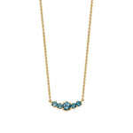 Quiet Icon-Five Graduated CZ Necklace-Necklaces-14k Gold Vermeil, Blue Cubic Zirconia-Blue Ruby Jewellery-Vancouver Canada
