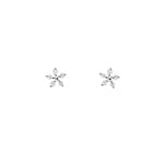 Tashi-Five Petal CZ Flower Studs-Earrings-Sterling Silver, Cubic Zirconia-Blue Ruby Jewellery-Vancouver Canada