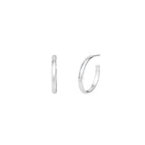 Tashi-Flat Hammered Hoops | 22mm-Earrings-Sterling Silver-Blue Ruby Jewellery-Vancouver Canada