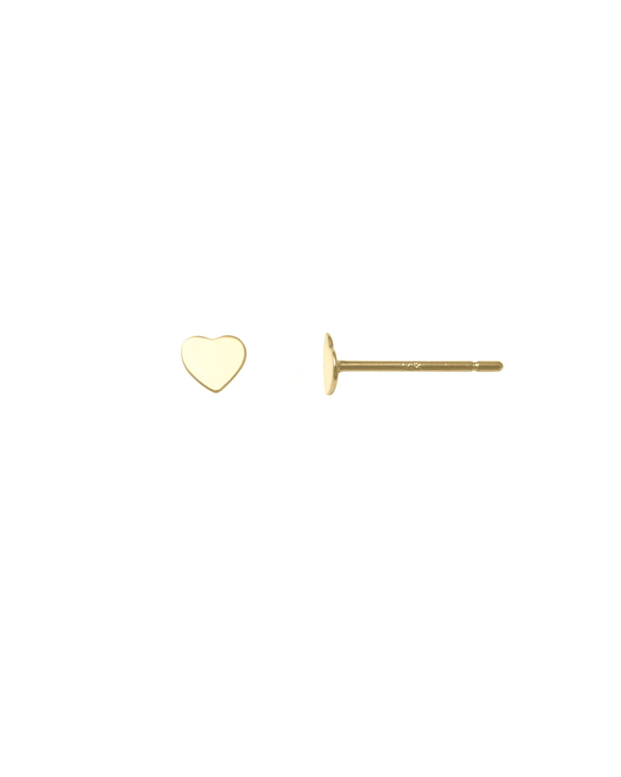 Valley of the Fine-Flat Heart Stud-Earrings-10k Yellow Gold-Blue Ruby Jewellery-Vancouver Canada