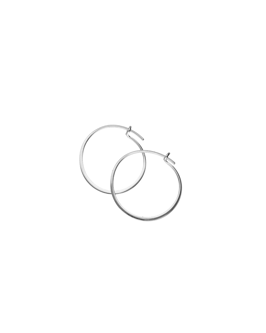 Tashi-Flat Hoops I 20mm-Earrings-Sterling Silver-Blue Ruby Jewellery-Vancouver Canada