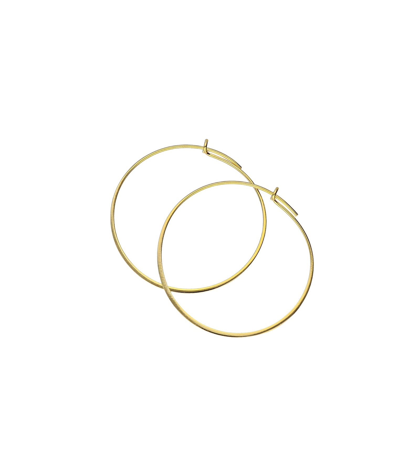 Tashi-Flat Hoops I 35mm-Earrings-14k Gold Vermeil-Blue Ruby Jewellery-Vancouver Canada