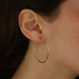 Tashi-Flat Hoops I 35mm-Earrings-Sterling Silver-Blue Ruby Jewellery-Vancouver Canada