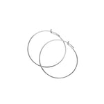Tashi-Flat Hoops I 35mm-Earrings-Sterling Silver-Blue Ruby Jewellery-Vancouver Canada