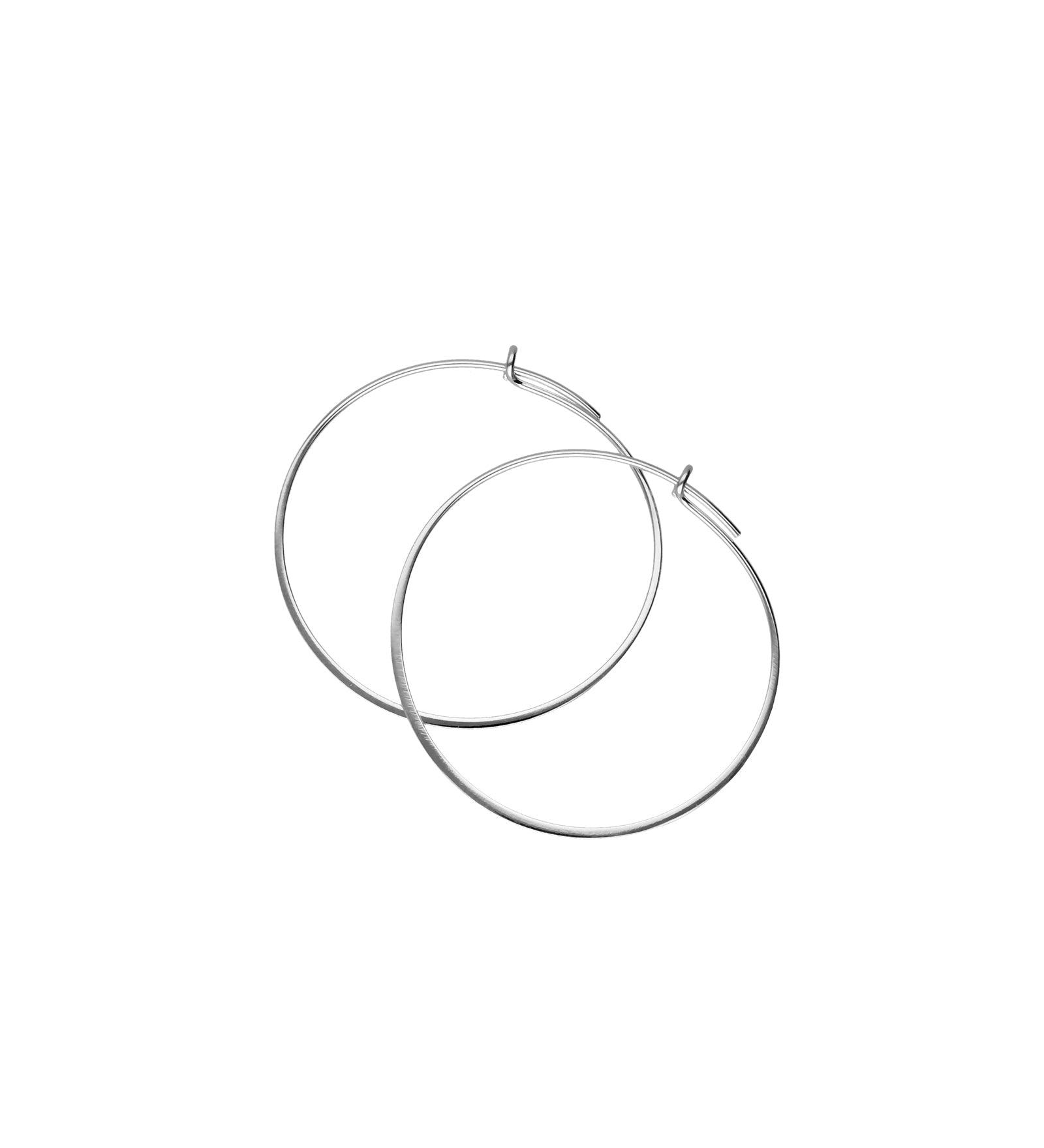 Tashi-Flat Hoops I 35mm-Earrings-Sterling Silver-Blue Ruby Jewellery-Vancouver Canada