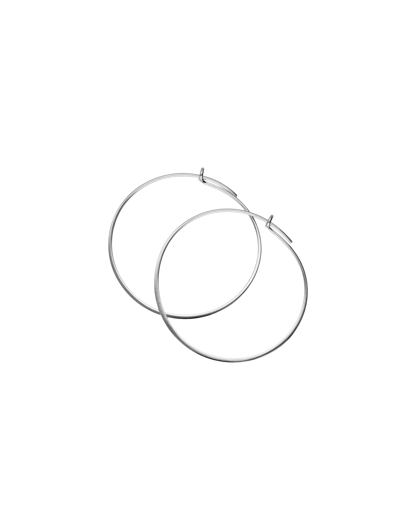 Tashi-Flat Hoops I 35mm-Earrings-Sterling Silver-Blue Ruby Jewellery-Vancouver Canada