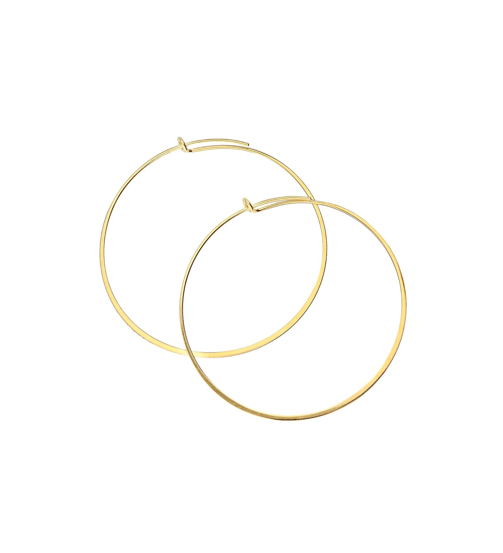 Tashi-Flat Hoops I 45mm-Earrings-14k Gold Vermeil-Blue Ruby Jewellery-Vancouver Canada