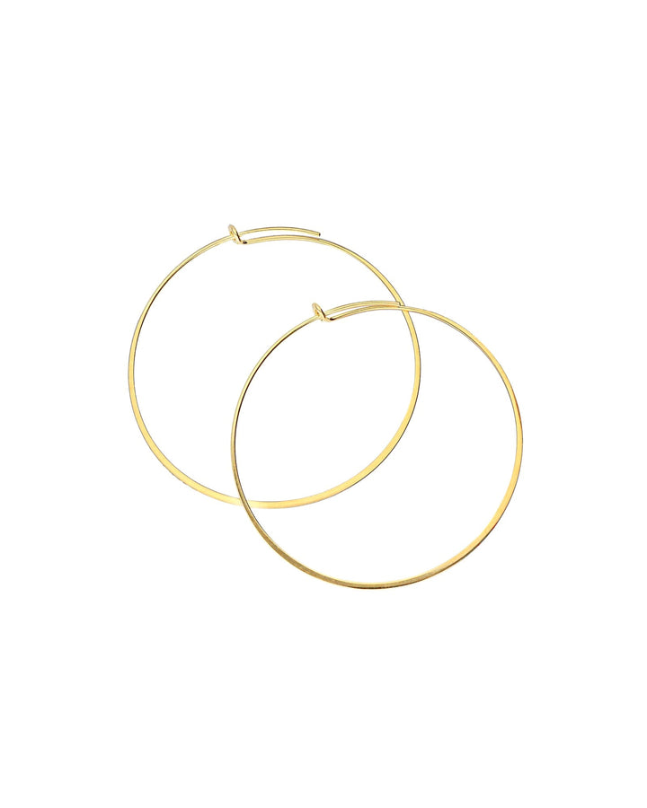 Tashi-Flat Hoops I 45mm-Earrings-14k Gold Vermeil-Blue Ruby Jewellery-Vancouver Canada