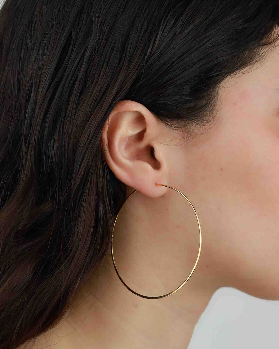 Tashi-Flat Hoops I 60mm-Earrings-14k Gold Vermeil-Blue Ruby Jewellery-Vancouver Canada