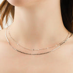 Quiet Icon-Flat Mariner Chain Necklace-Necklaces-Rhodium Plated Sterling Silver-Blue Ruby Jewellery-Vancouver Canada