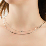 Quiet Icon-Flat Mariner Chain Necklace-Necklaces-Rhodium Plated Sterling Silver-Blue Ruby Jewellery-Vancouver Canada