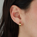 Tashi-Flat Wide Hoops I 10mm-Earrings-14k Gold Vermeil-Blue Ruby Jewellery-Vancouver Canada