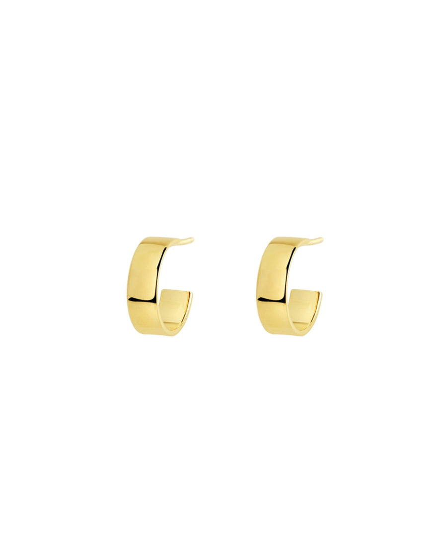 Tashi-Flat Wide Hoops I 10mm-Earrings-14k Gold Vermeil-Blue Ruby Jewellery-Vancouver Canada