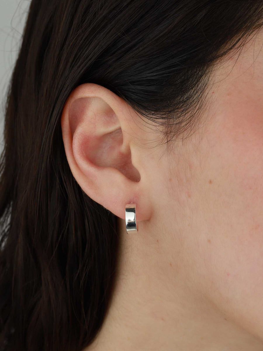 Tashi-Flat Wide Hoops I 10mm-Earrings-Sterling Silver-Blue Ruby Jewellery-Vancouver Canada