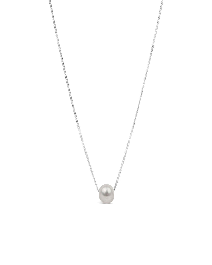 Poppy Rose-Floating Pearl Necklace-Necklaces-Sterling Silver, Grey Pearl-Blue Ruby Jewellery-Vancouver Canada