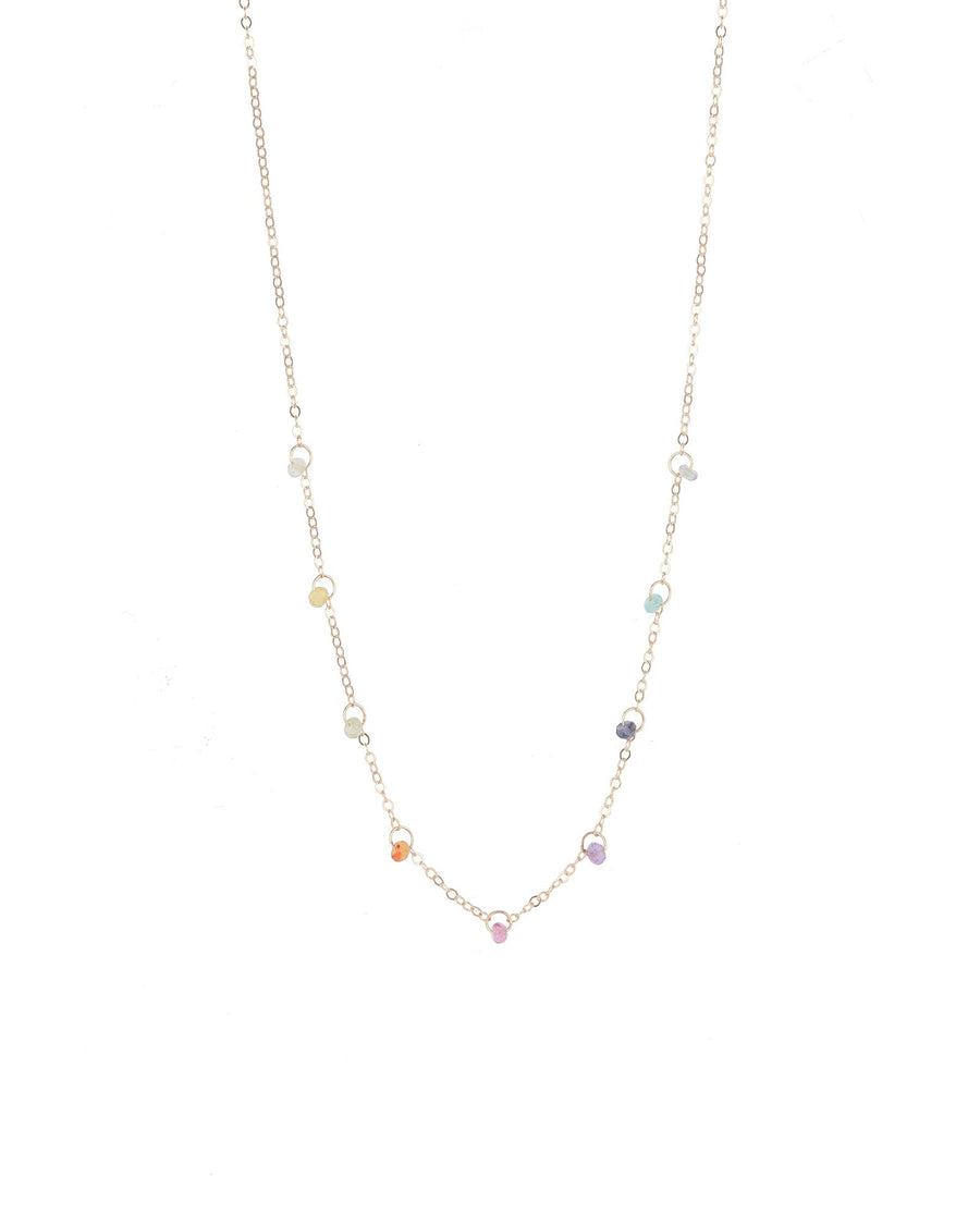Gem Jar-Floating Station Stone Necklace-Necklaces-14k Gold Filled, Multi-Blue Ruby Jewellery-Vancouver Canada