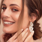 Olive & Piper-Flora Drops-Earrings-14k Gold Plated, Crystal-Blue Ruby Jewellery-Vancouver Canada