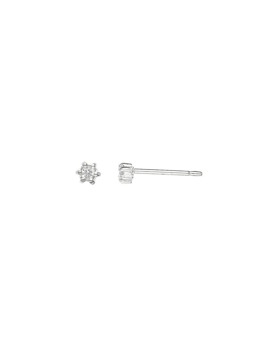 Tashi-Flower CZ Stud-Earrings-Sterling Silver, Cubic Zirconia-Blue Ruby Jewellery-Vancouver Canada