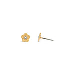 La Vie Parisienne-Flower Studs-Earrings-14k Gold Plated, White Crystal-Blue Ruby Jewellery-Vancouver Canada