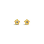 La Vie Parisienne-Flower Studs-Earrings-14k Gold Plated, White Crystal-Blue Ruby Jewellery-Vancouver Canada