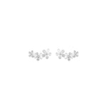 Tashi-Forget Me Not Ear Climbers-Earrings-Brushed Sterling Silver-Blue Ruby Jewellery-Vancouver Canada