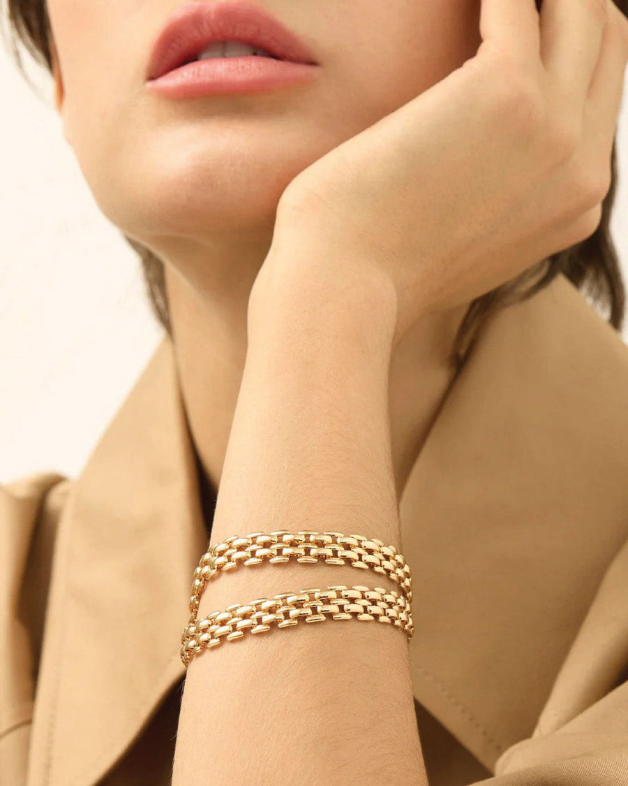 Jenny Bird-Francis Mega Bracelet-Bracelets-14k Gold Plated-Blue Ruby Jewellery-Vancouver Canada