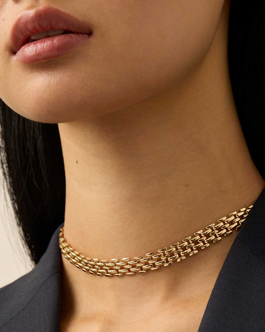 Jenny Bird-Francis Mega Choker-Necklaces-14k Gold Plated-Blue Ruby Jewellery-Vancouver Canada