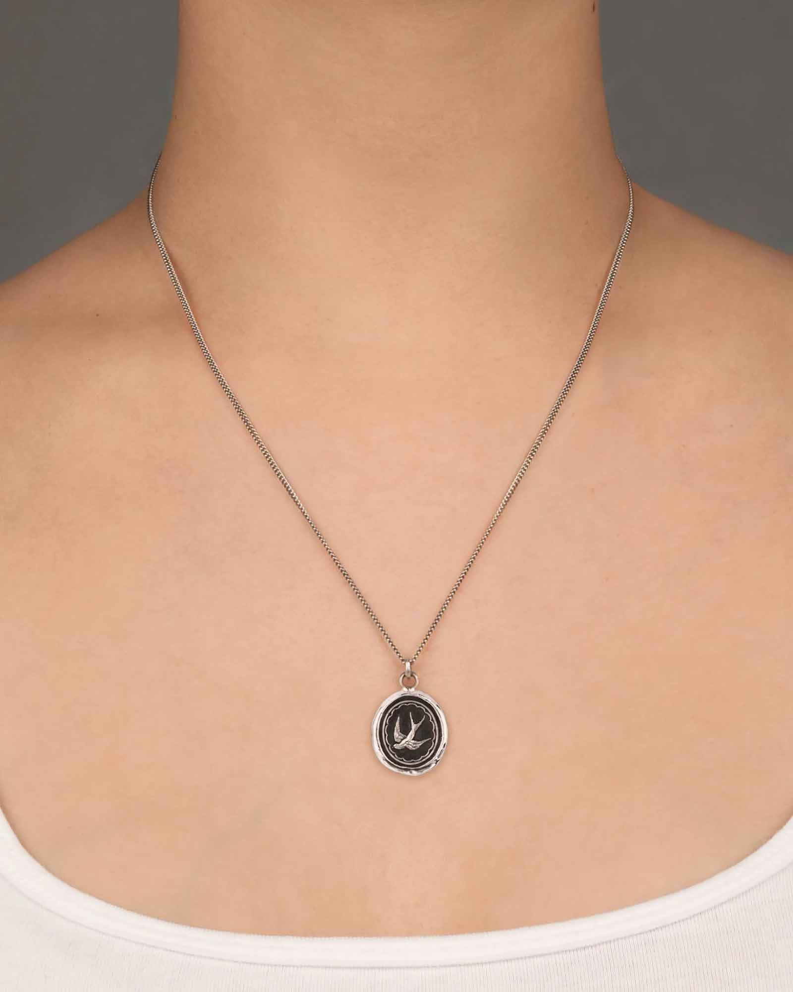 Free Spirited Talisman-Oxidized Sterling Silver-Blue Ruby Jewellery-Vancouver Canada
