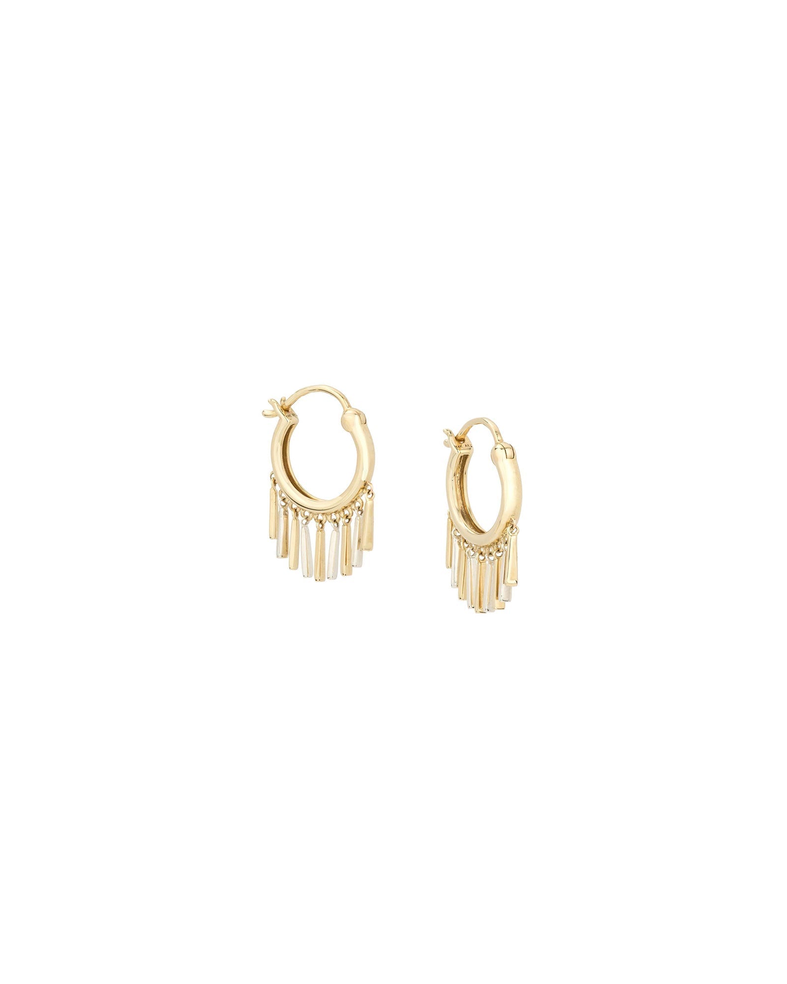 Adina Reyter-Fringe Huggie Hoops-Earrings-14k Yellow Gold, Silver-Blue Ruby Jewellery-Vancouver Canada