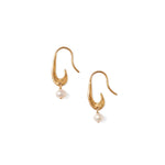 Chan Luu-Gala Mini Pearl Crescent Earrings-Earrings-18k Gold Vermeil, White Pearl-Blue Ruby Jewellery-Vancouver Canada