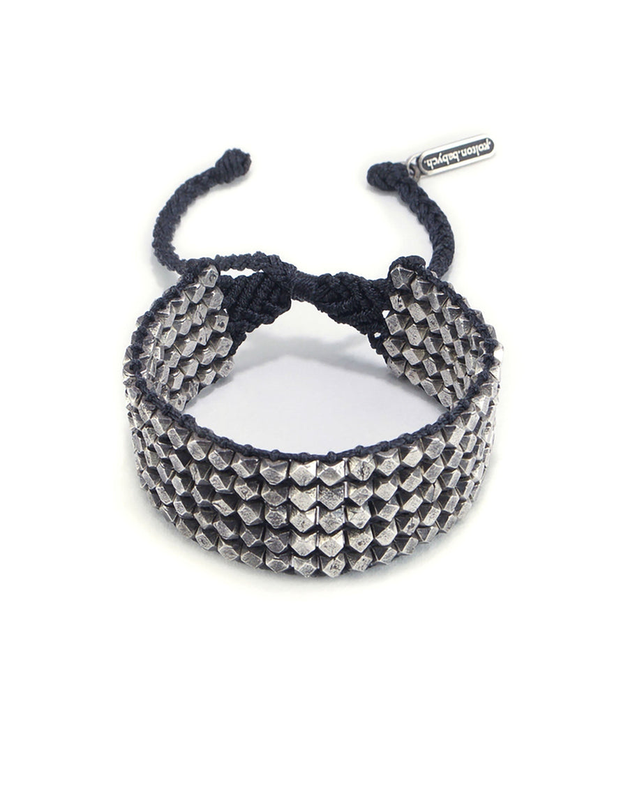 Kolton Babych-Gauntlet Bracelet-Black-Bracelets-Oxidized Sterling Silver, Black-Blue Ruby Jewellery-Vancouver Canada