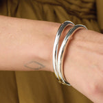 Jenny Bird-Gia Bangle-Bracelets-Silver Plated-Blue Ruby Jewellery-Vancouver Canada