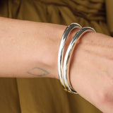 Jenny Bird-Gia Bangle-Bracelets-Silver Plated-Blue Ruby Jewellery-Vancouver Canada