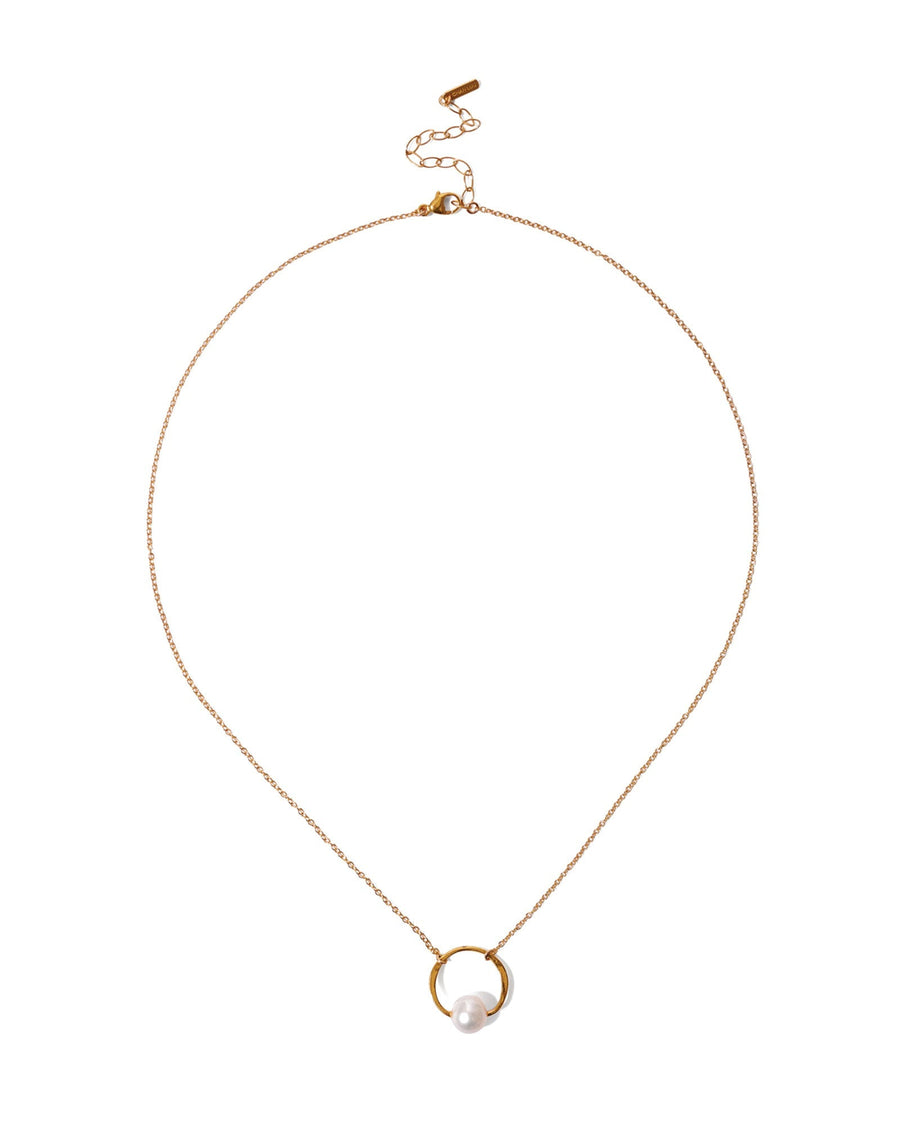Chan Luu-Globe Pendant Necklace-Necklaces-18k Gold Vermeil-White Pearl-Blue Ruby Jewellery-Vancouver Canada