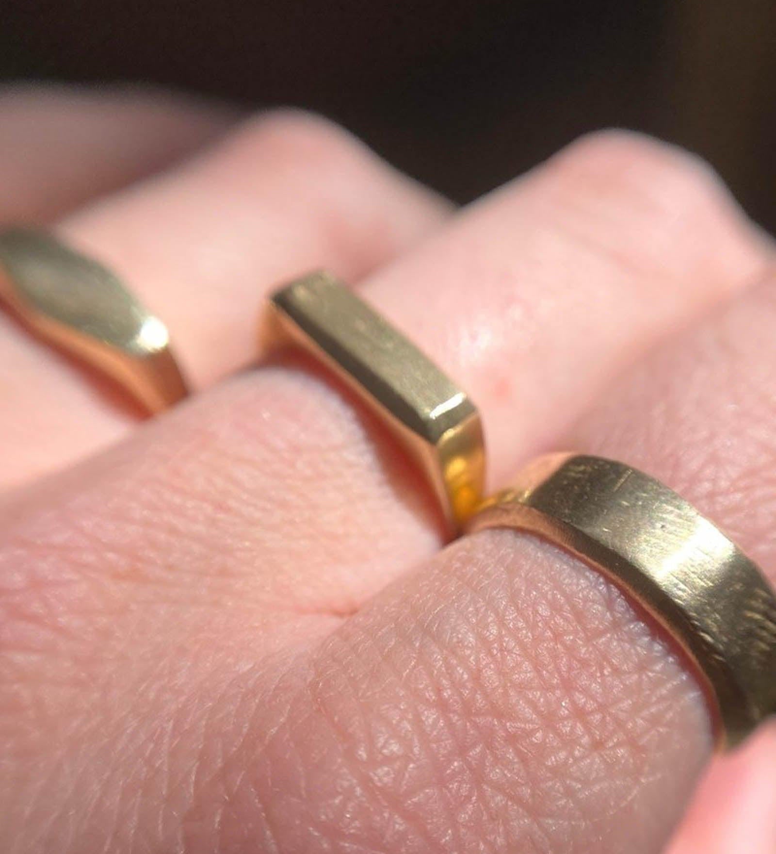 Adeline-Gold Beveled Band-Rings-Blue Ruby Jewellery-Vancouver Canada