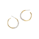 Alexis Bittar-Gold Crystal Pave Hoops-Earrings-14k Gold Plated, Crystal-Blue Ruby Jewellery-Vancouver Canada