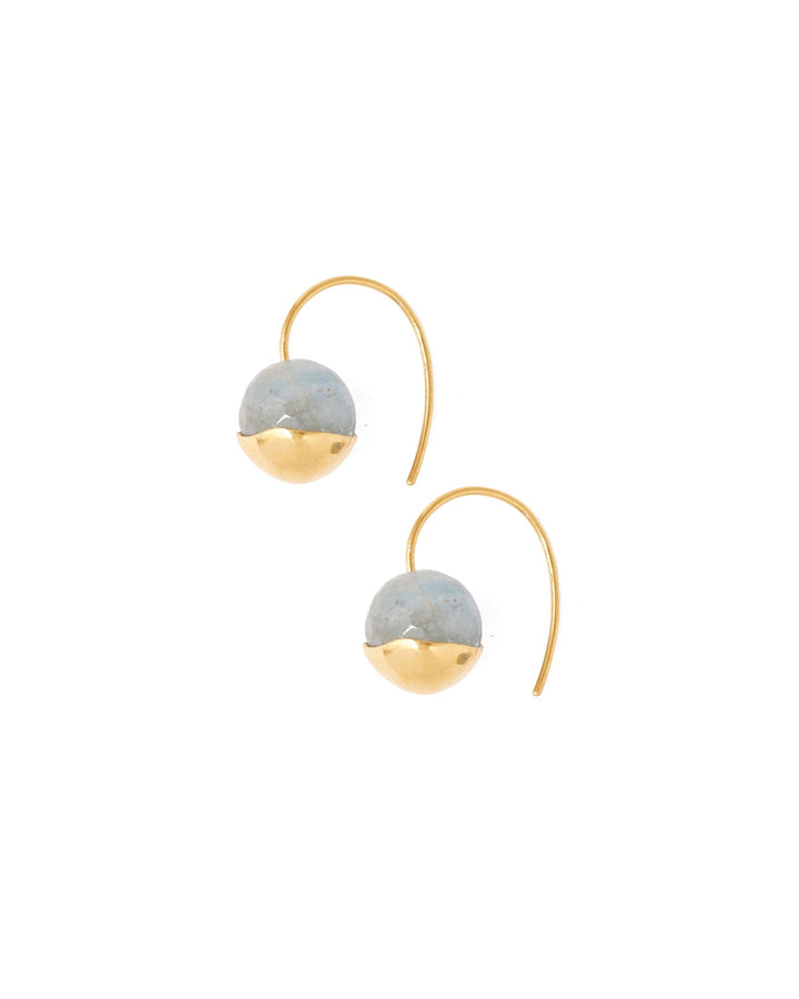 Chan Luu-Gold Dipped Earrings-Earrings-18k Gold Vermeil, Amazonite-Blue Ruby Jewellery-Vancouver Canada