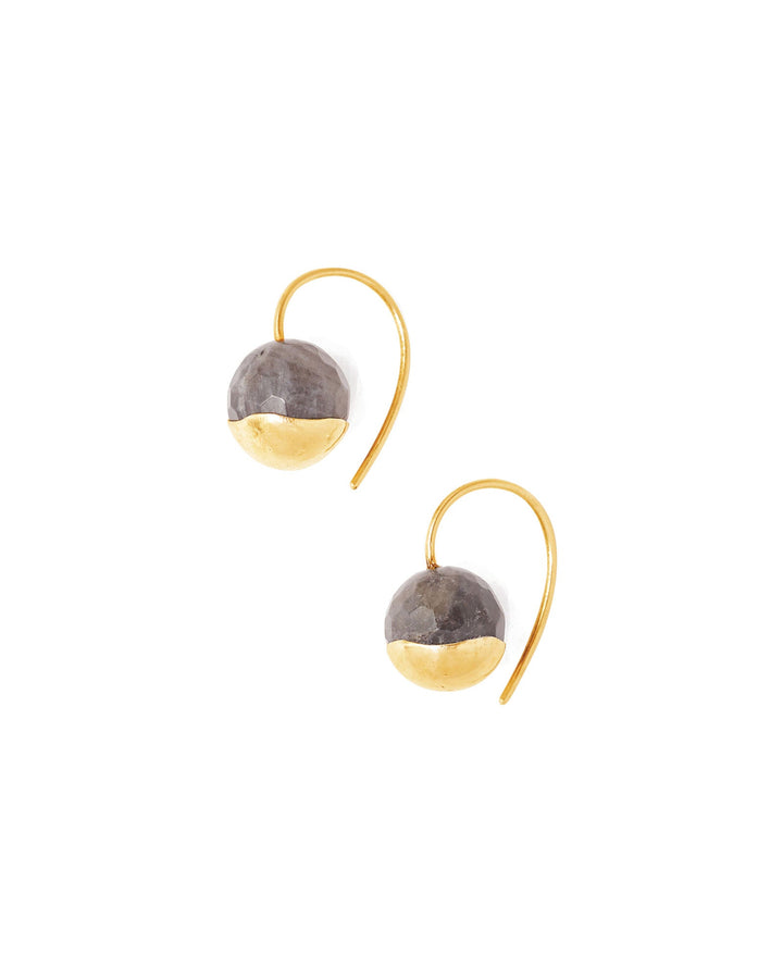 Chan Luu-Gold Dipped Earrings-Earrings-18k Gold Vermeil, Labradorite-Blue Ruby Jewellery-Vancouver Canada