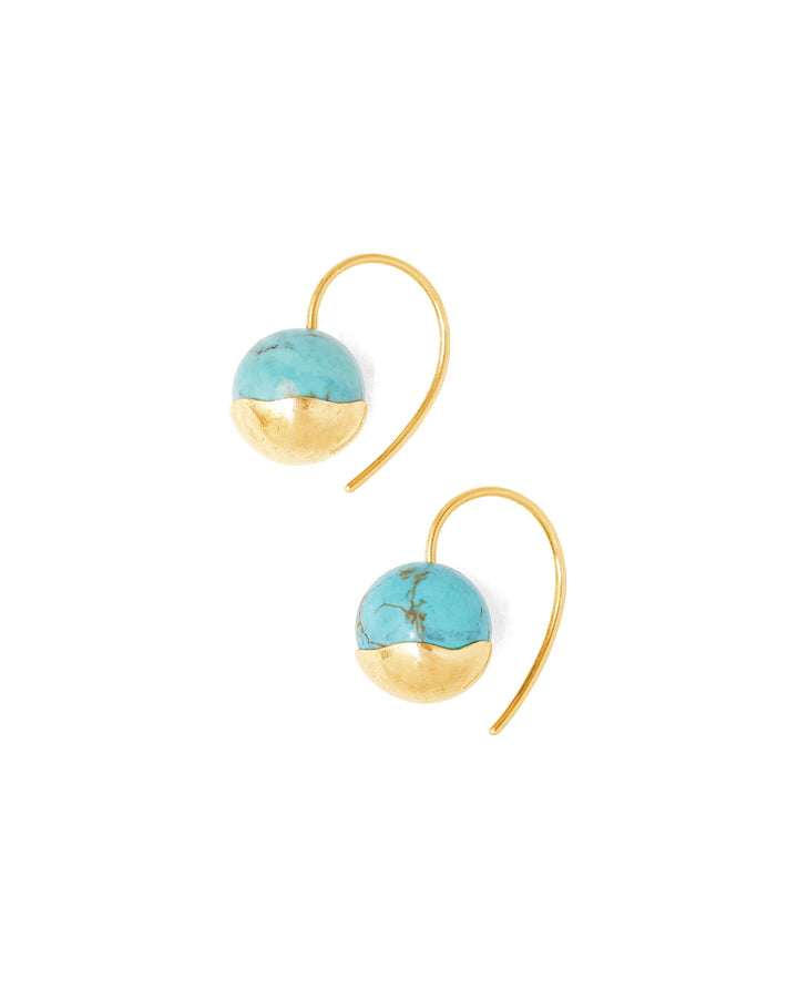 Chan Luu-Gold Dipped Earrings-Earrings-18k Gold Vermeil, Turquoise-Blue Ruby Jewellery-Vancouver Canada