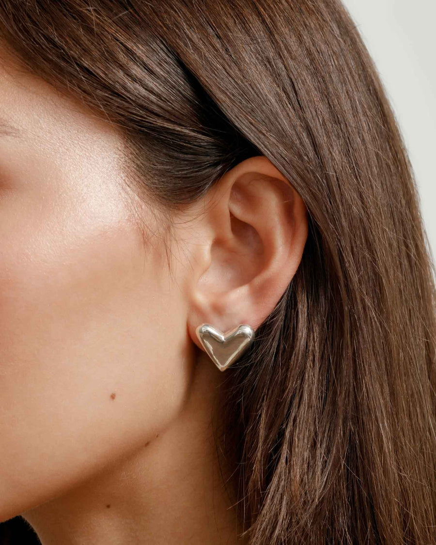Wolf Circus-Grace Heart Studs-Earrings-Sterling Silver-Blue Ruby Jewellery-Vancouver Canada