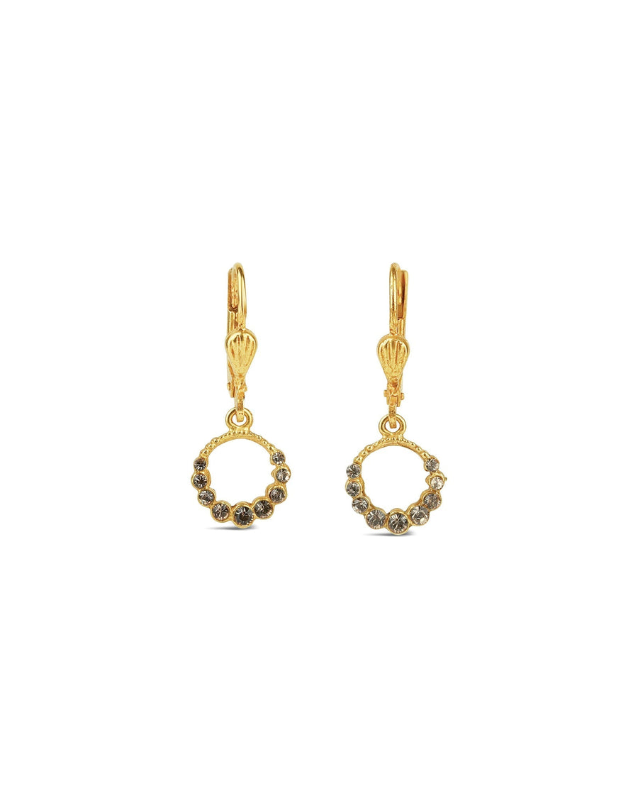 La Vie Parisienne-Gradient Crystal Ring Hooks | 10mm-Earrings-14k Gold Plated, Light Colorado Topaz Crystal-Blue Ruby Jewellery-Vancouver Canada