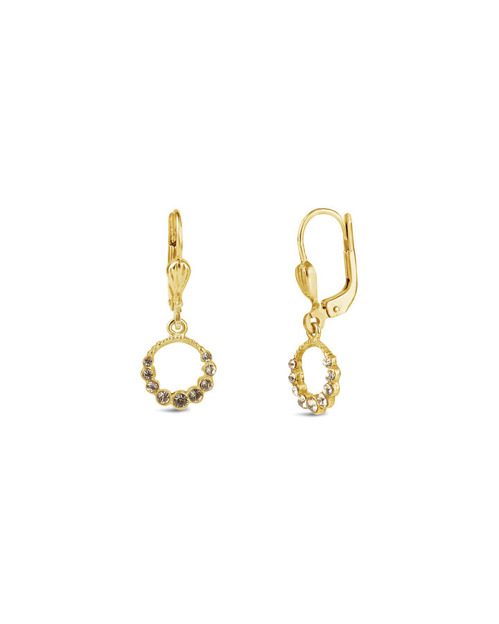 La Vie Parisienne-Gradient Crystal Ring Hooks | 10mm-Earrings-14k Gold Plated, Light Colorado Topaz Crystal-Blue Ruby Jewellery-Vancouver Canada