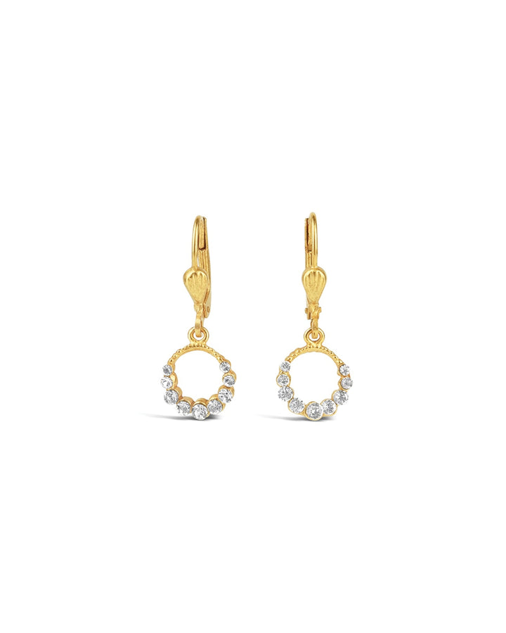 La Vie Parisienne-Gradient Crystal Ring Hooks | 10mm-Earrings-14k Gold Plated, White Crystal-Blue Ruby Jewellery-Vancouver Canada