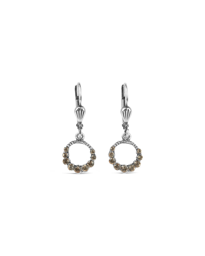 La Vie Parisienne-Gradient Crystal Ring Hooks | 10mm-Earrings-Sterling Silver Plated, Light Colorado Topaz Crystal-Blue Ruby Jewellery-Vancouver Canada