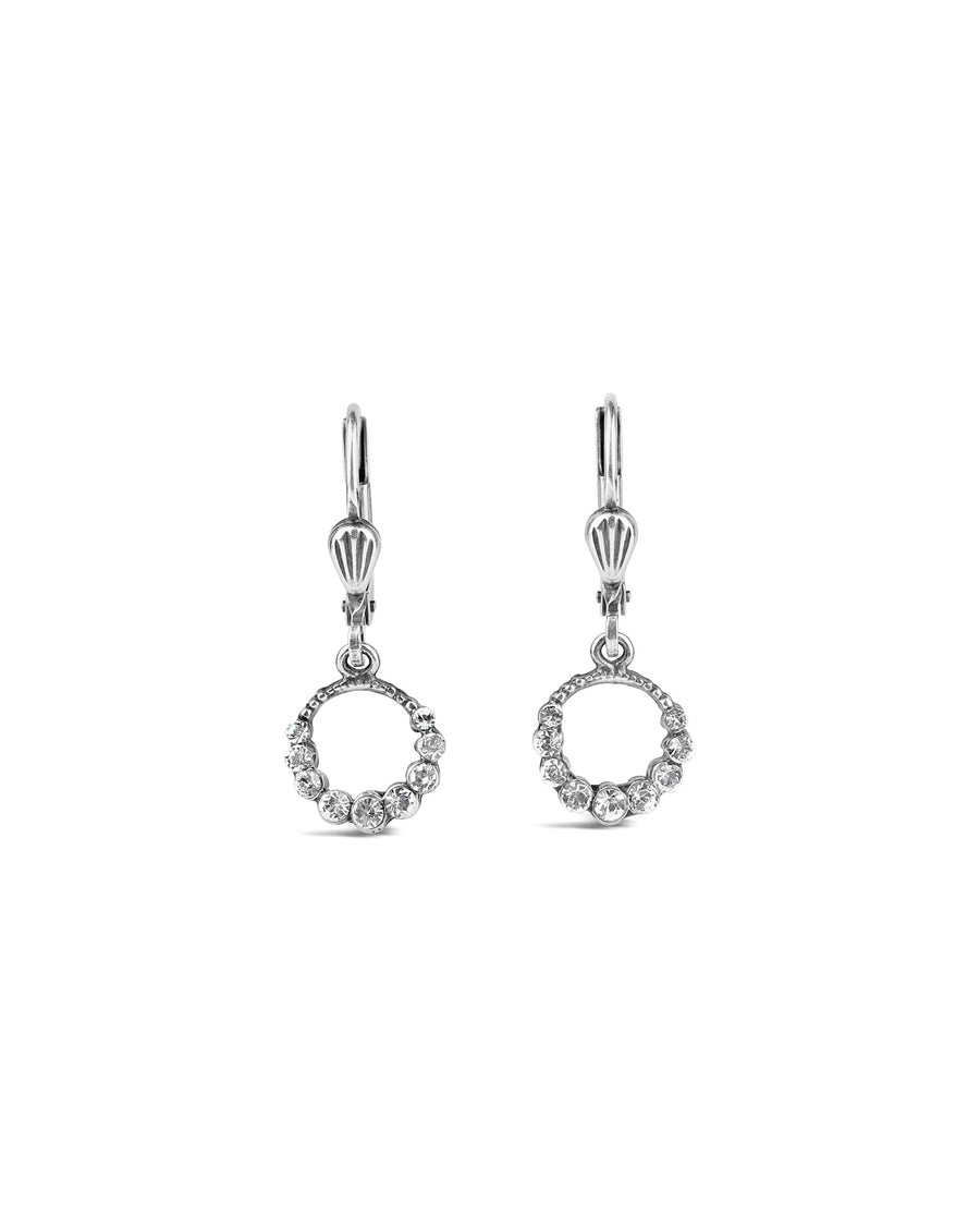 La Vie Parisienne-Gradient Crystal Ring Hooks | 10mm-Earrings-Sterling Silver Plated, White Crystal-Blue Ruby Jewellery-Vancouver Canada