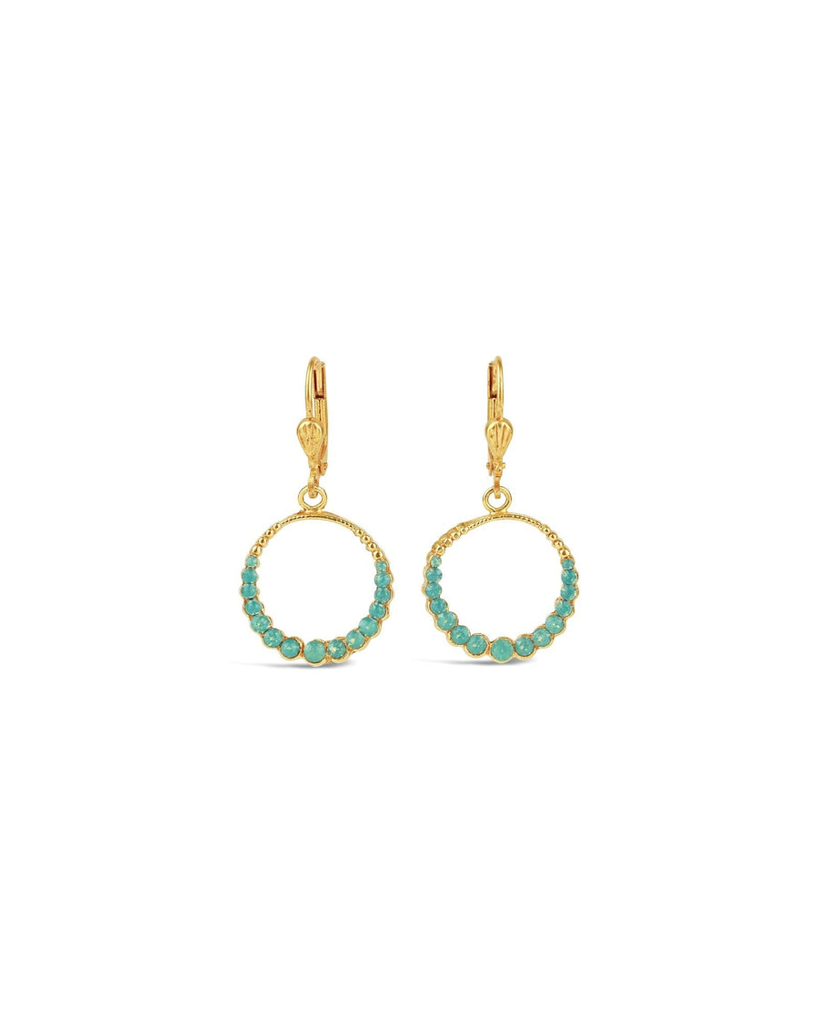 La Vie Parisienne-Gradient Crystal Ring Hooks | 20mm-Earrings-14k Gold Plated, Pacific Opal Crystal-Blue Ruby Jewellery-Vancouver Canada