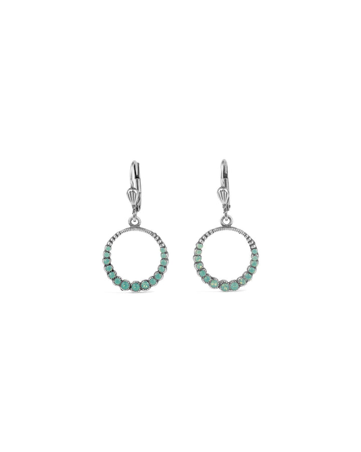 La Vie Parisienne-Gradient Crystal Ring Hooks | 20mm-Earrings-Sterling Silver Plated, Pacific Opal Crystal-Blue Ruby Jewellery-Vancouver Canada