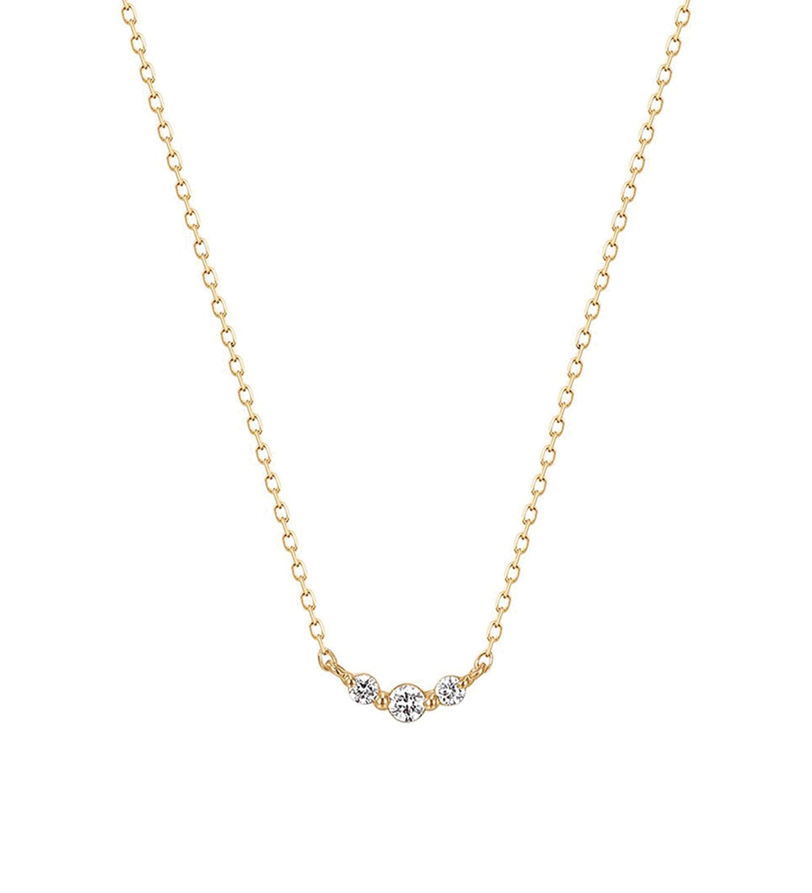 Quiet Icon-Graduated CZ Necklace-Necklaces-14k Gold Vermeil, Cubic Zirconia-Blue Ruby Jewellery-Vancouver Canada